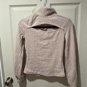 SHEIN Privé Turtleneck Cut Out Front Tee